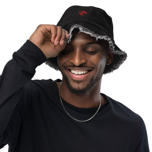 Frayed Denim Bucket Hat